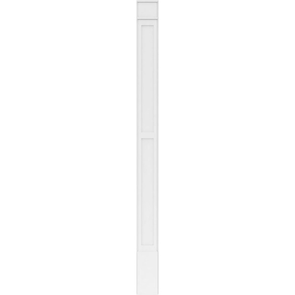 Ekena Millwork Two Equal Flat Panel PVC Pilaster w/Decorative Capital & Base, 9"W x 120"H x 2"P - PILP09X120DFP02-2