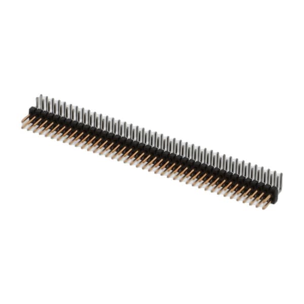 Conector de tarjeta Molex, 80 contactos, 2 filas, macho, ángulo recto, paso de 0.1 pulgadas, terminal de soldadura, negro - 901220800
