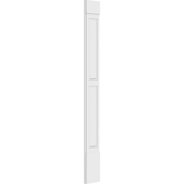 Ekena Millwork Two Equal Raised Panel PVC Pilaster w/Standard Capital & Base, 12W x 108H x 2P, PR - PILP12X108DRP01-2