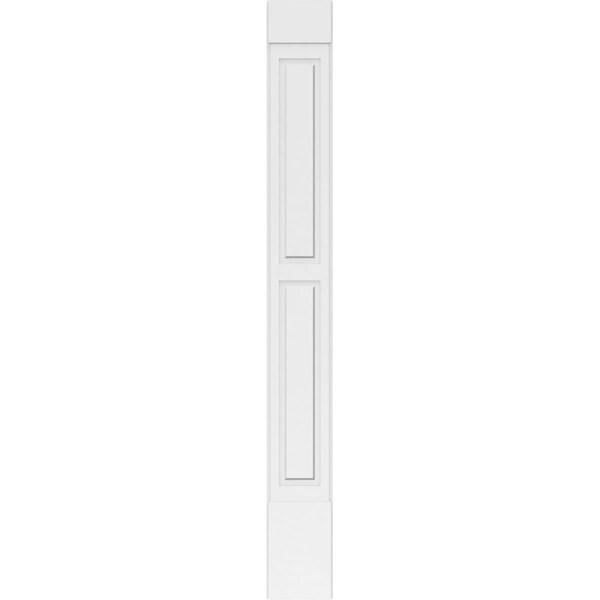 Ekena Millwork Two Equal Raised Panel PVC Pilaster w/Standard Capital & Base, 12W x 108H x 2P, PR - PILP12X108DRP01-2