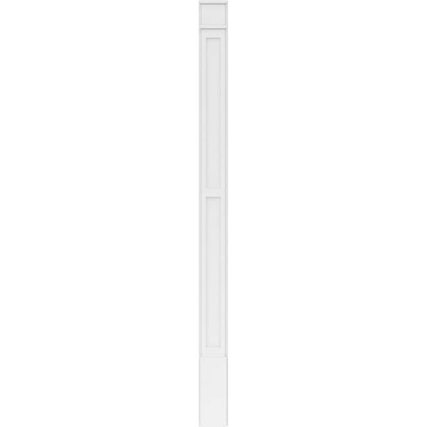 Ekena Millwork Two Equal Flat Panel PVC Pilaster w/Decorative Capital & Base, 7"W x 102"H x 2"P - PILP07X102DFP02-2