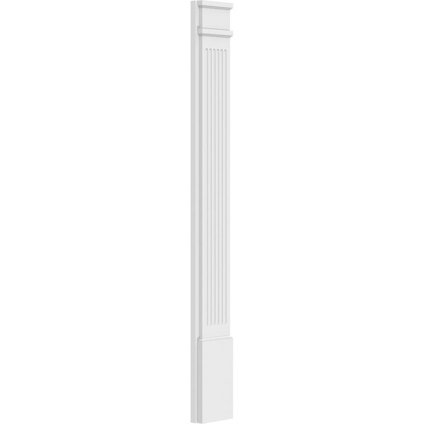 Ekena Millwork Fluted PVC Pilaster w/Decorative Capital & Base, 7"W x 60"H x 2"P - PILP07X060FL02-2