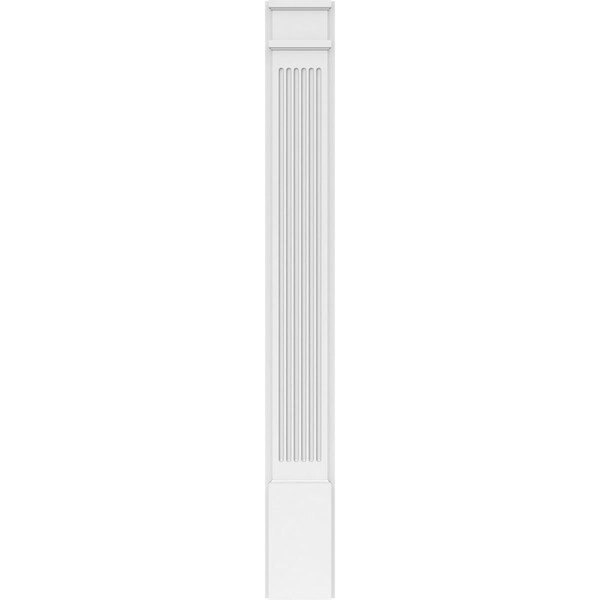 Ekena Millwork Fluted PVC Pilaster w/Decorative Capital & Base, 7"W x 60"H x 2"P - PILP07X060FL02-2