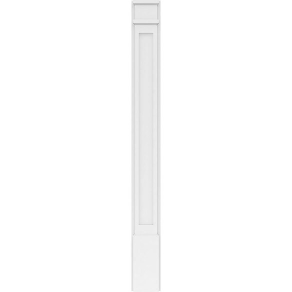 Ekena Millwork Flat Panel PVC Pilaster w/Decorative Capital & Base, 6"W x 60"H x 2"P - PILP06X060FP02-2