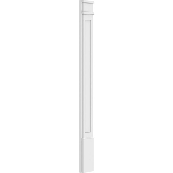 Ekena Millwork Flat Panel PVC Pilaster w/Decorative Capital & Base, 6"W x 60"H x 2"P - PILP06X060FP02-2