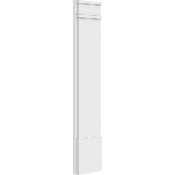 Ekena Millwork Plain PVC Pilaster w/Decorative Capital & Base, 10"W x 48"H x 2"P - PILP10X048SM02-2