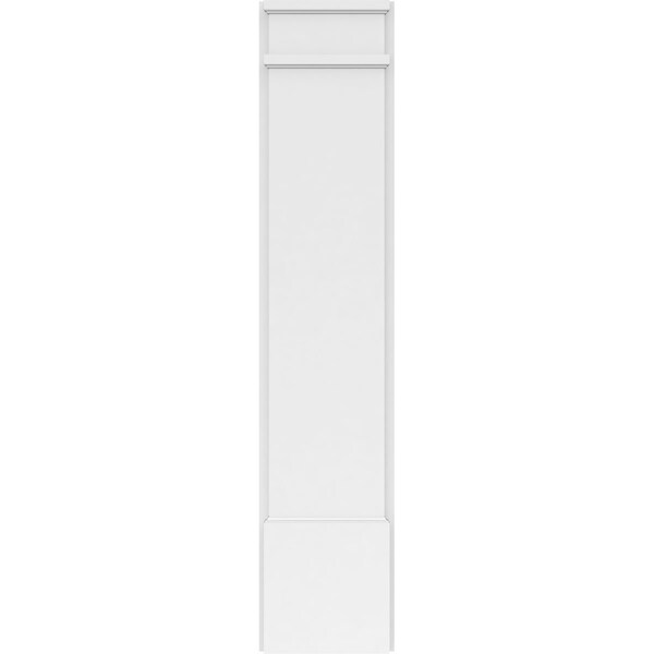 Ekena Millwork Plain PVC Pilaster w/Decorative Capital & Base, 10"W x 48"H x 2"P - PILP10X048SM02-2