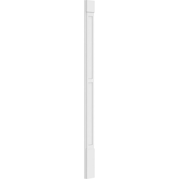 Ekena Millwork Two Equal Flat Panel PVC Pilaster w/Standard Capital & Base, 7W x 102H x 2P, PR - PILP07X102DFP01-2