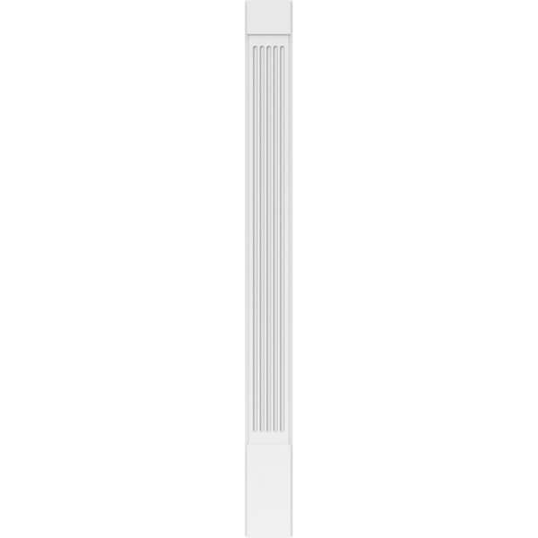 Ekena Millwork Fluted PVC Pilaster w/Standard Capital & Base, 8"W x 90"H x 2"P - PILP08X090FL01-2
