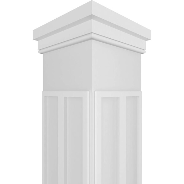 Ekena Millwork Craftsman Classic Square Non-Tapered Nouveau Fretwork Column w/ Prairie Capital & Prairie Base - CC0810ENNVUPRPR