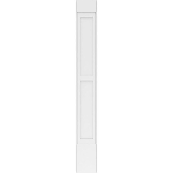Ekena Millwork Two Equal Flat Panel PVC Pilaster w/Standard Capital & Base, 10"W x 82"H x 2"P - PILP10X082DFP01-2