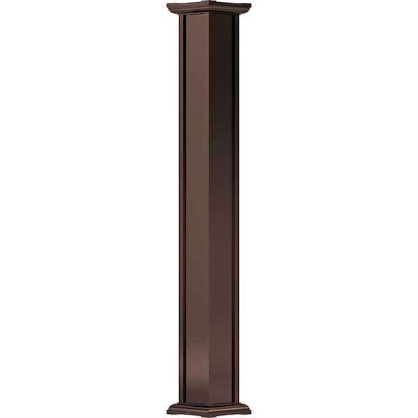 Ekena Millwork 6" x 8' Endura-Aluminum Acadian Style Column, Square Shaft (Load-Bearing 24,000 lbs) Non-Tapered - EA0608ENPSBACAC