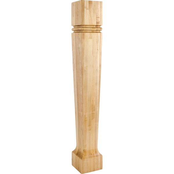 Hardware Resources 5" Wx5"Dx35-1/2"H Rubberwood Bullnose Tapered Post - P80-5-RW