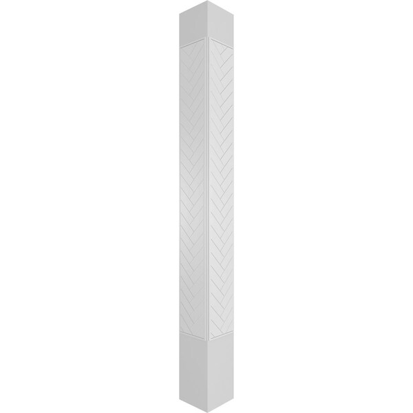 Ekena Millwork Craftsman Classic Square Non-Tapered Herringbone Modern Fretwork Column - CC1210ENHBDCRCR