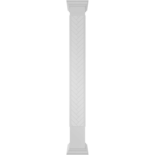 Ekena Millwork Craftsman Classic Square Non-Tapered Herringbone Modern Fretwork Column - CC1210ENHBDCRCR
