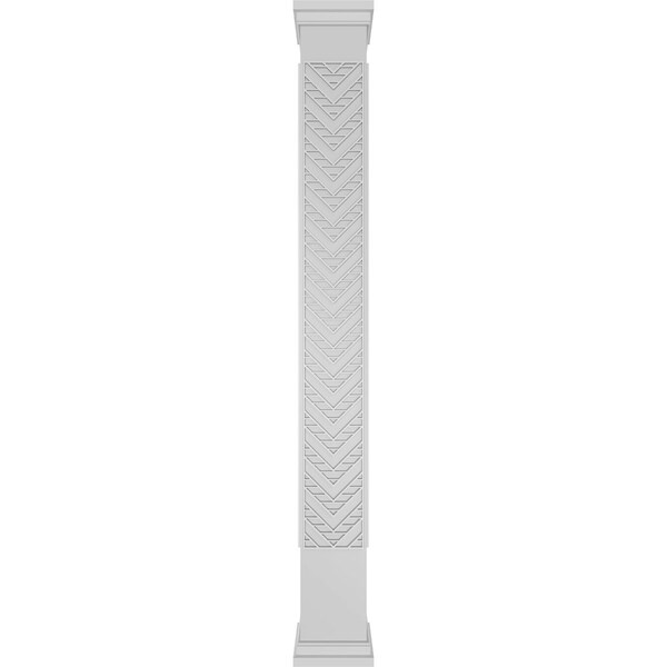 Ekena Millwork Craftsman Classic Square Non-Tapered Gilcrest Fretwork Column w/ Prairie Capital & Prairie Base - CC1009ENGCTPRPR