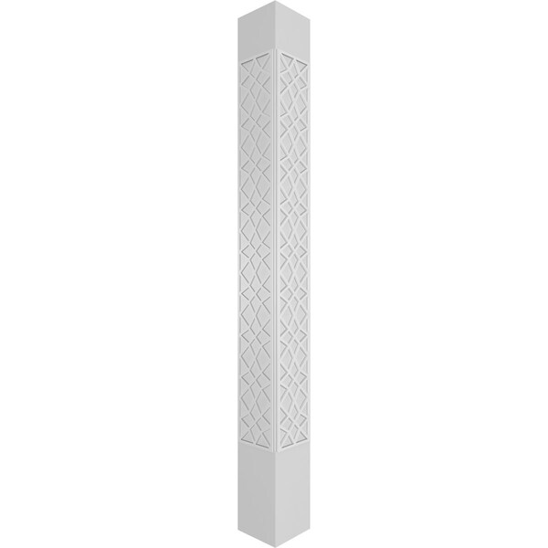 Ekena Millwork Craftsman Classic Square Non-Tapered Mosaic Fretwork Column w/ Tuscan Capital & Tuscan Base - CC0808ENMSCTUTU