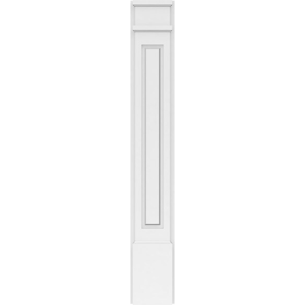 Ekena Millwork Raised Panel PVC Pilaster w/Decorative Capital & Base, 7"W x 48"H x 2"P - PILP07X048RP02-2