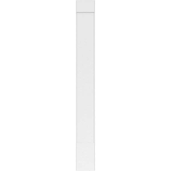 Ekena Millwork Plain PVC Pilaster w/Standard Capital & Base, 12"W x 108"H x 2"P - PILP12X108SM01-2