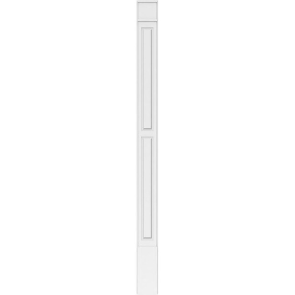 Ekena Millwork Two Equal Raised Panel PVC Pilaster w/Decorative Capital & Base, 8W x 108H x 2P, PR - PILP08X108DRP02-2