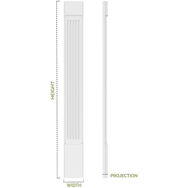 Ekena Millwork Two Equal Raised Panel PVC Pilaster w/Decorative Capital & Base, 8W x 108H x 2P, PR - PILP08X108DRP02-2