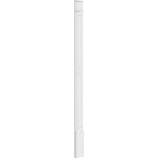 Ekena Millwork Two Equal Raised Panel PVC Pilaster w/Decorative Capital & Base, 8W x 108H x 2P, PR - PILP08X108DRP02-2