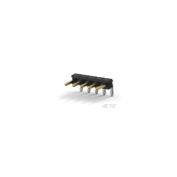 Conector de placa TE Connectivity, 6 contactos, 1 fila, macho, ángulo recto, terminal de soldadura, aislante negro - 2842124-6