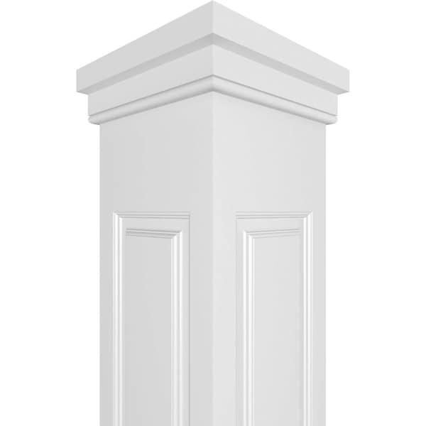 Ekena Millwork Craftsman Classic Square Non-Tapered, Raised Panel PVC Column, Prairie Capital & Prairie Base - CC1010ENRPRPR