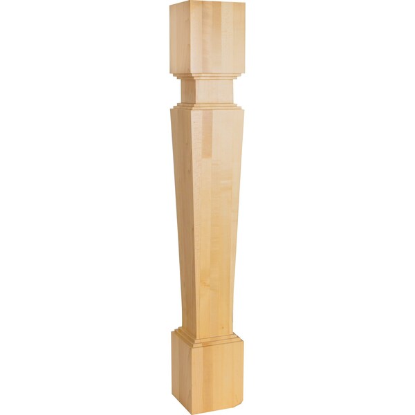 Hardware Resources 5" Wx5"Dx35-1/2"H Rubberwood Stacked Post - P36RW