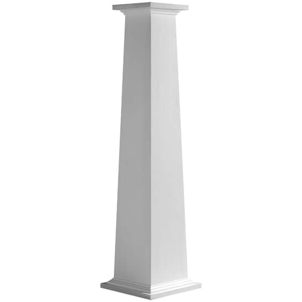 Ekena Millwork Craftsman Classic Square Tapered Smooth PVC Column, Standard Capital & Standard Base - CC1206ETPCSCS