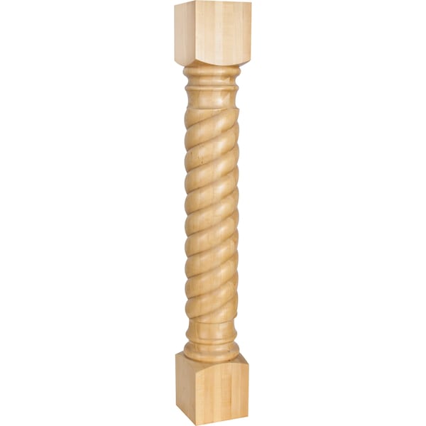 Hardware Resources 5" Wx5"Dx35-1/2"H Rubberwood Rope Post - P21RW