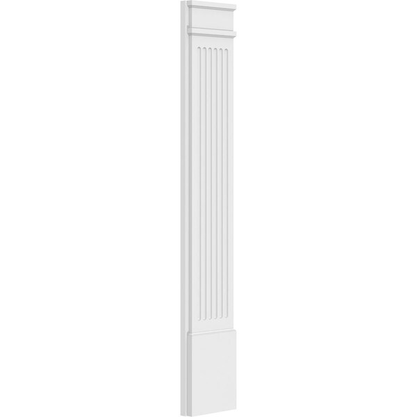 Ekena Millwork Fluted PVC Pilaster w/Decorative Capital & Base, 10W x 60H x 2P, PR - PILP10X060FL02-2