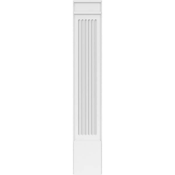 Ekena Millwork Fluted PVC Pilaster w/Decorative Capital & Base, 10W x 60H x 2P, PR - PILP10X060FL02-2