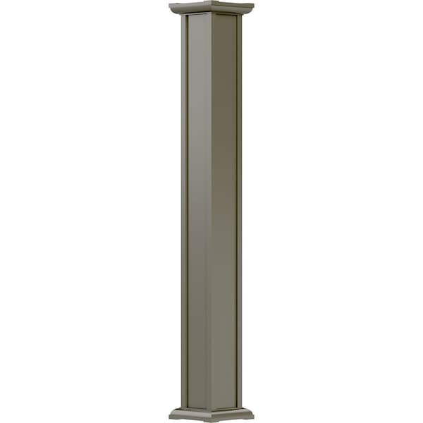 Ekena Millwork 8" x 8' Endura-Aluminum Acadian Style Column, Square Shaft (For Post Wrap Installation) Non-Tapered - EA0808INPSGACAC