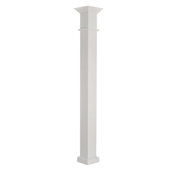 Afco 800EW610 Column Post Set, 10 ft H, Square, Wood, White - 800EWS0710