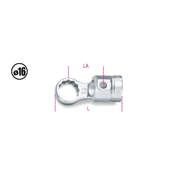 Beta Ring Wrench for Torque Bar, 14mm - 006520014