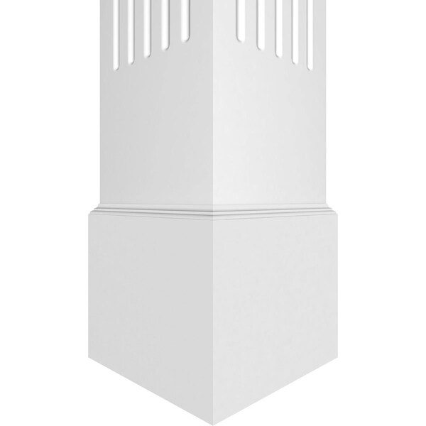 Ekena Millwork Craftsman Classic Square Non-Tapered Fluted PVC Column, Standard Capital & Standard Base - CC0809ENFCSCS