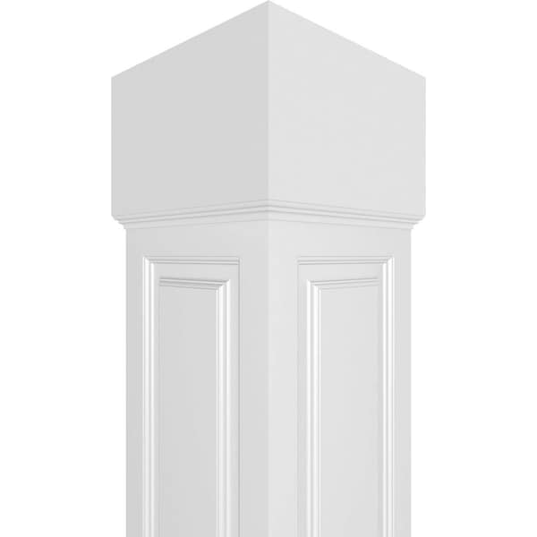 Ekena Millwork Craftsman Classic Square Non-Tapered Double Raised Panel PVC Column Standard Capital & Standard Base - CC0808ENDCSCS
