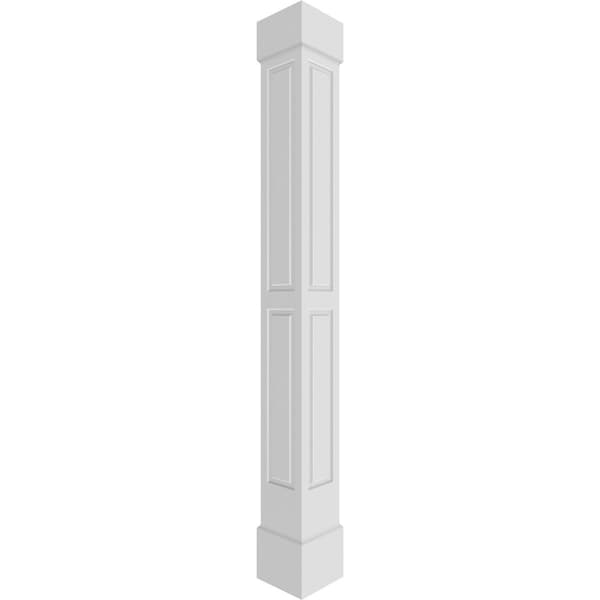 Ekena Millwork Craftsman Classic Square Non-Tapered Double Raised Panel PVC Column Standard Capital & Standard Base - CC0808ENDCSCS