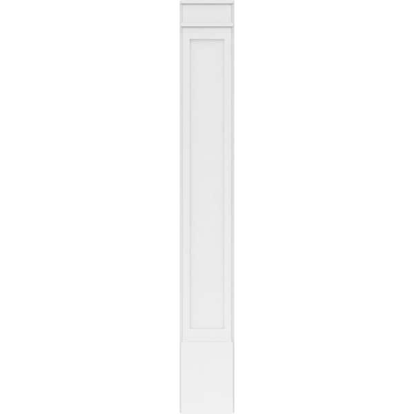 Ekena Millwork Flat Panel PVC Pilaster w/Decorative Capital & Base, 12"W x 90"H x 2"P - PILP12X090FP02-2