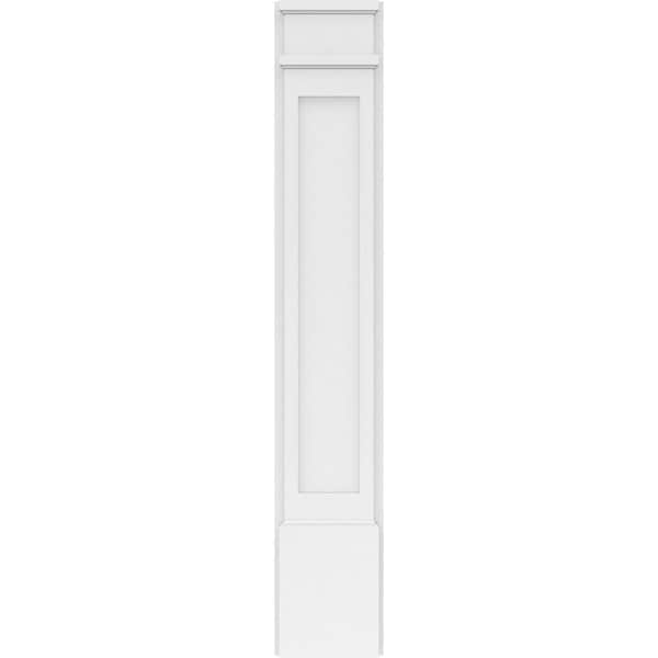 Ekena Millwork Flat Panel PVC Pilaster w/Decorative Capital & Base, 8"W x 48"H x 2"P - PILP08X048FP02-2