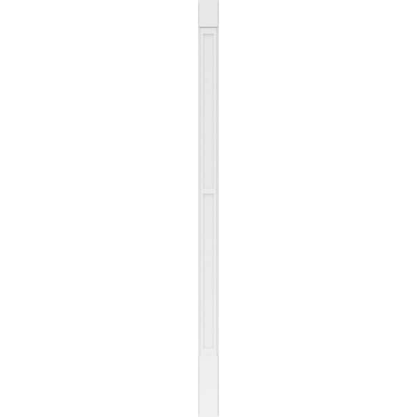 Ekena Millwork Two Equal Flat Panel PVC Pilaster w/Standard Capital & Base, 6"W x 120"H x 2"P - PILP06X120DFP01-2