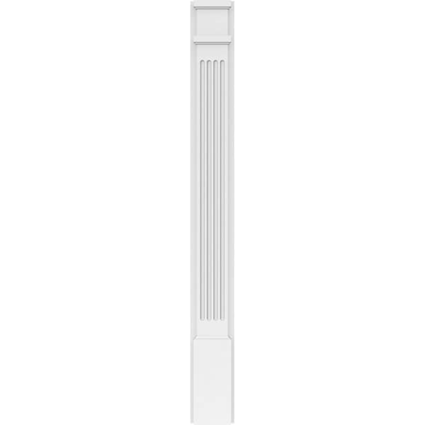 Ekena Millwork Fluted PVC Pilaster w/Decorative Capital & Base, 5"W x 48"H x 2"P - PILP05X048FL02-2