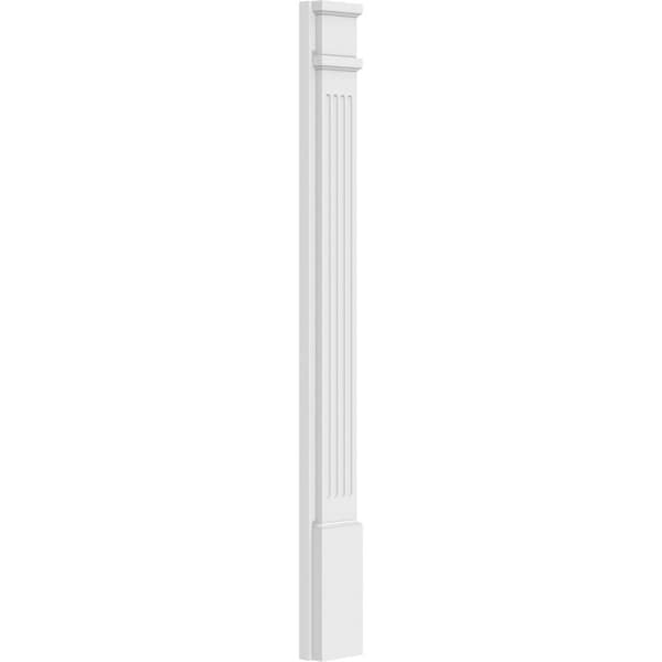 Ekena Millwork Fluted PVC Pilaster w/Decorative Capital & Base, 5"W x 48"H x 2"P - PILP05X048FL02-2