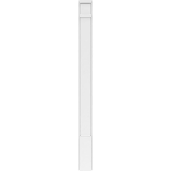 Ekena Millwork Plain PVC Pilaster w/Decorative Capital & Base, 4"W x 48"H x 2"P - PILP04X048SM02-2