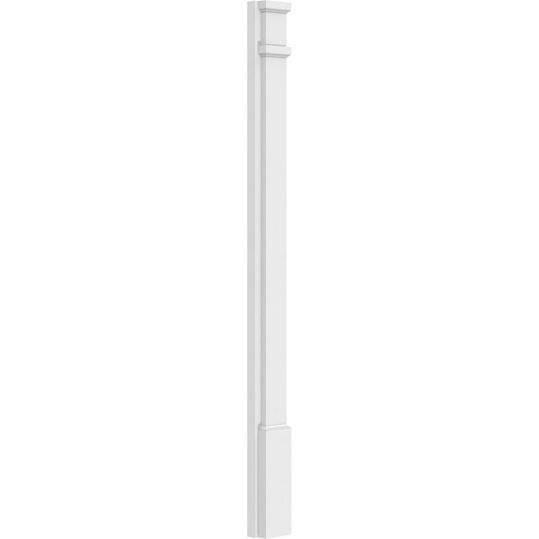 Ekena Millwork Plain PVC Pilaster w/Decorative Capital & Base, 4"W x 48"H x 2"P - PILP04X048SM02-2