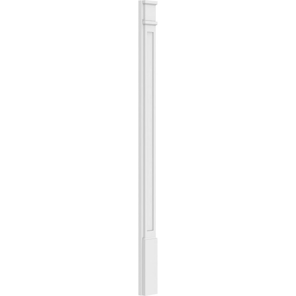 Ekena Millwork Flat Panel PVC Pilaster w/Decorative Capital & Base, 5"W x 72"H x 2"P - PILP05X072FP02-2