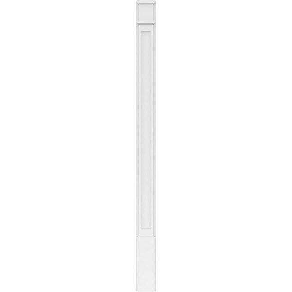 Ekena Millwork Flat Panel PVC Pilaster w/Decorative Capital & Base, 5"W x 72"H x 2"P - PILP05X072FP02-2