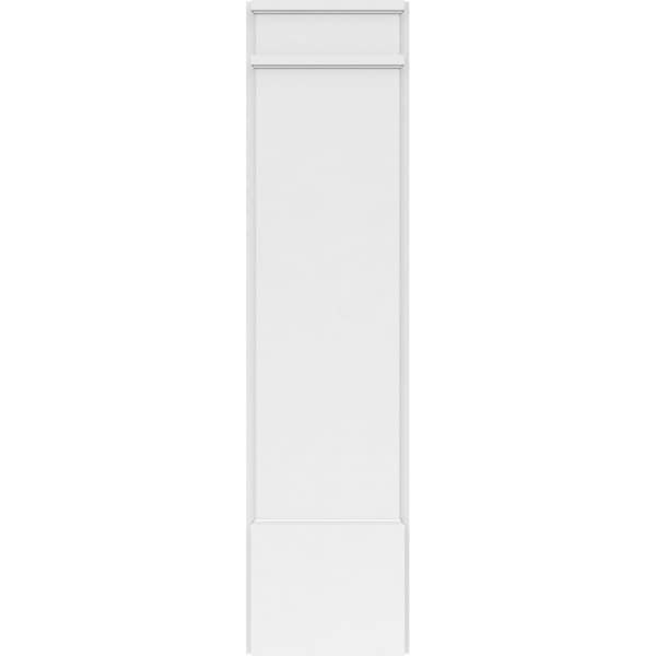 Ekena Millwork Plain PVC Pilaster w/Decorative Capital & Base, 12"W x 48"H x 2"P - PILP12X048SM02-2
