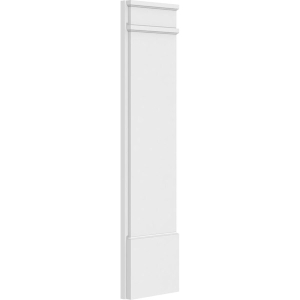 Ekena Millwork Plain PVC Pilaster w/Decorative Capital & Base, 12"W x 48"H x 2"P - PILP12X048SM02-2